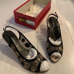 Vaneli black mesh heels